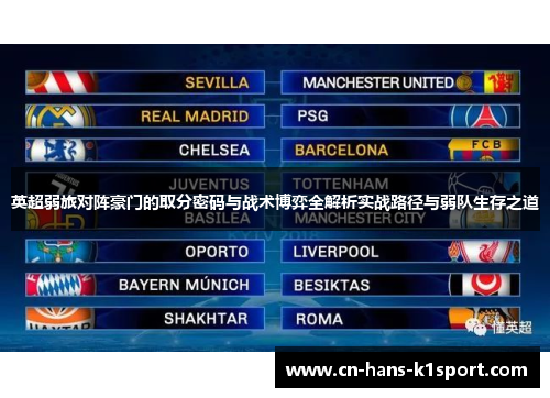 英超弱旅对阵豪门的取分密码与战术博弈全解析实战路径与弱队生存之道